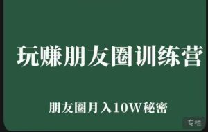 玩赚朋友圈系统课,朋友圈月入10W的秘密,7天系统图文课程-最全资源库