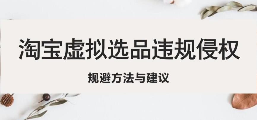 淘宝虚拟违规侵权规避方法与建议,6个部分详细讲解,做虚拟资源必看-最全资源库