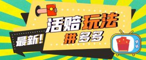 外面收费398的拼多多最新活赔项目，单号单次净利润100-300+【详细玩法教程】-最全资源库