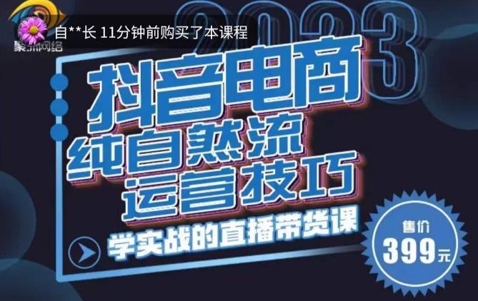 李扭扭·2023自然流运营技巧，纯自然流不亏品起盘直播间，实战直播带货课（视频课+话术文档）-最全资源库