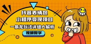抖音表情包小程序变现项目，一条龙玩法详细大解析，视频版学习！-最全资源库