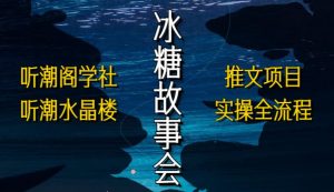 听潮阁学社听潮水晶楼抖音冰糖故事会项目实操,小说推文项目实操全流程,简单粗暴!-最全资源库