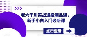 老六千川实战通投测品课，新手小白入门必听课-最全资源库