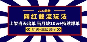 2023网红·同款截流玩法【初级+高级课程】上架当天出单当月破10w+持续爆单-最全资源库