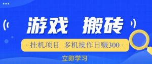游戏挂机挂机项目，多机操作，日赚300【揭秘】-最全资源库