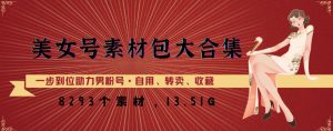 美女号素材包大合集，8000多个素材，一步到位助力男粉号！-最全资源库