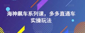 海神飙车系列课，多多直通车实操玩法-最全资源库