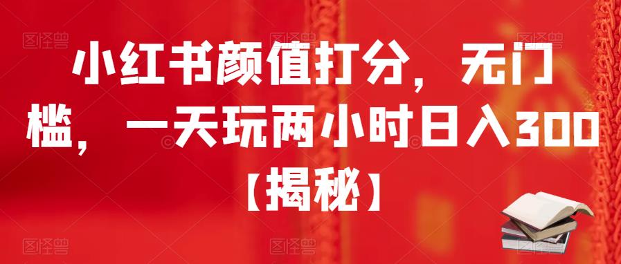 小红书颜值打分，无门槛，一天玩两小时日入300+【揭秘】-最全资源库