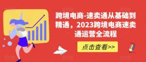 跨境电商-速卖通从基础到精通，2023跨境电商速卖通运营全流程-最全资源库