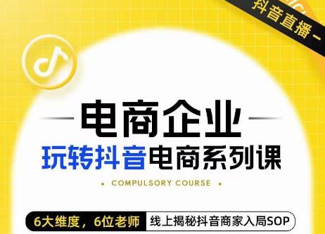 玺承·电商企业玩转抖音电商系列课，6大维度，6位老师，线上揭秘抖音商家入局SOP-最全资源库