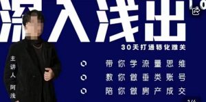 阿浅地产圈·深入浅出1.0，带你学流量思维，教你做垂直账号，陪你做房产成交-最全资源库