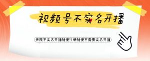 视频号引流不需要实名开播技术，无限注册新视频号无限开播都不需要实名就可以开播【揭秘】-最全资源库