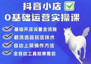 白马电商·0基础抖店运营实操课，基础开店设置全流程，截流选品玩法技术-最全资源库