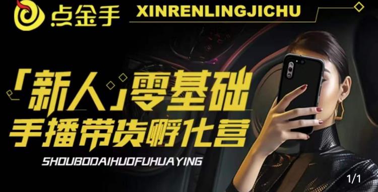 2023点金手·新人零基础手播带货孵化营：账号运营篇+主播话术篇+数据流量篇等-最全资源库