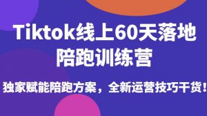 Tiktok线上60天落地陪跑训练营，独家赋能陪跑方案，全新运营技巧干货-最全资源库