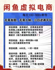 外边收费600多的闲鱼新玩法虚似电商之拼多多助力项目，单号100-300元-最全资源库