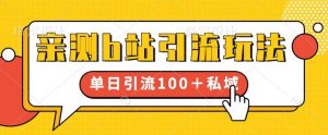 亲测b站引流玩法，单日引流100+私域，简单粗暴，超适合新手小白-最全资源库