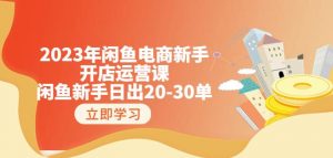 2023年闲鱼电商新手开店运营课：闲鱼新手日出20-30单（18节-实战干货）-最全资源库