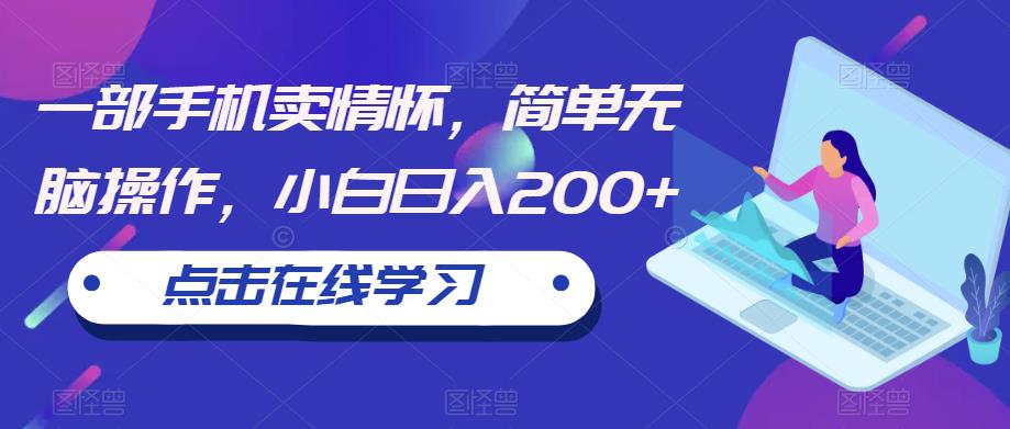 一部手机卖情怀，简单无脑操作，小白日入200+【揭秘】-最全资源库