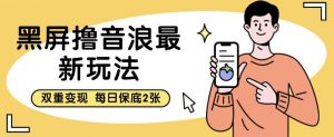 黑屏撸音浪最新玩法，双重变现，每日保底2张【揭秘】-最全资源库