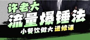 许老大流量爆锤法，小餐饮做大进修课，一年1000家店亲身案例大公开-最全资源库