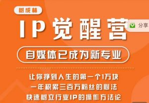 树成林·IP觉醒营，快速树立行业IP的操作方法论，让你赚到人生的第一个1万块（更新）-最全资源库
