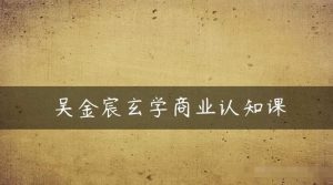 吴金宸玄学商业认知课，传统文化商业认知课-最全资源库