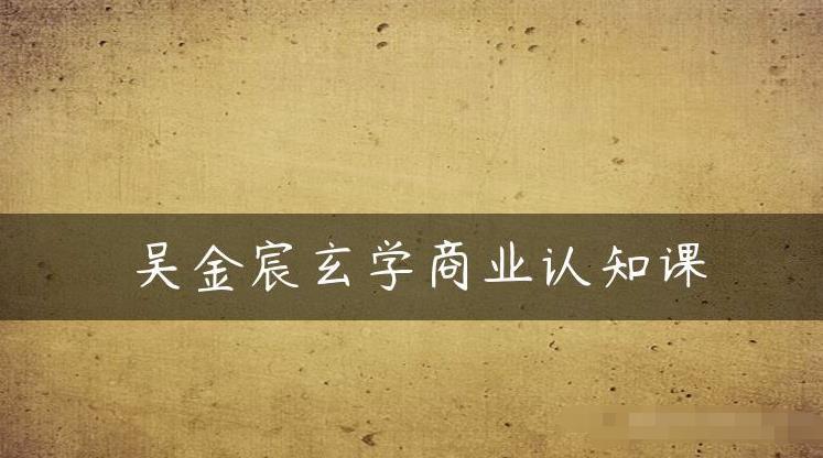 吴金宸玄学商业认知课，传统文化商业认知课-最全资源库