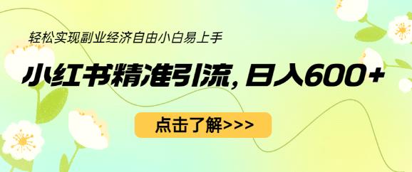 小红书精准引流，小白日入600+，轻松实现副业经济自由（教程+1153G资源）-最全资源库
