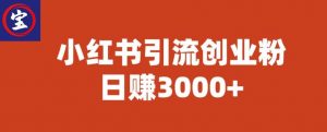 宝哥小红书引流创业粉，日赚3000+【揭秘】-最全资源库