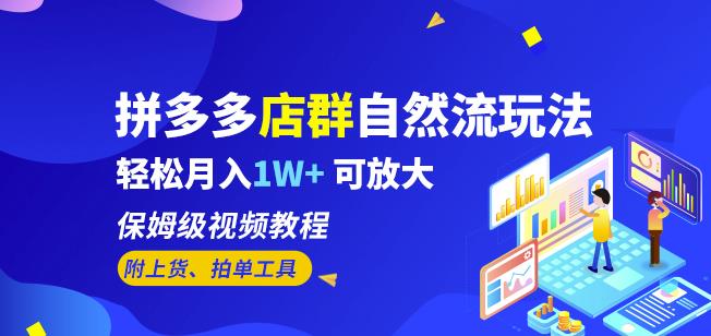 拼多多店群自然流玩法，轻松月入1W+保姆级视频教程（附上货、拍单工具）-最全资源库
