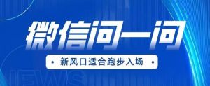 全网首发微信问一问新风口变现项目（价值1999元）【揭秘】-最全资源库
