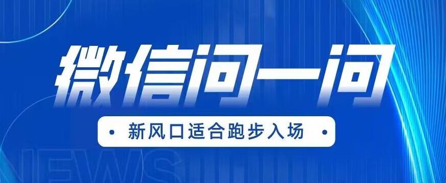 全网首发微信问一问新风口变现项目(价值1999元)【揭秘】-最全资源库