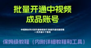 外面收费1980的暴力开通中视频计划教程，内附详细的快速通过中视频伙伴计划的办法-最全资源库