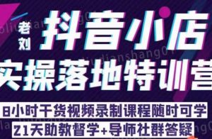 老刘·抖店商品卡流量，​抖音小店实操落地特训营，8小时干货视频录制课程随时可学-最全资源库