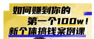 群响新个体‮钱搞‬案例库，可‮直以‬接抄作业的新‮体个‬搞钱案例库，如何赚到你的第一个100w-最全资源库