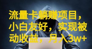 流量卡躺赚项目，小白友好，开设后台，实现被动收益，只要出卡，就能一直赚钱，利润高昂【揭秘】-最全资源库