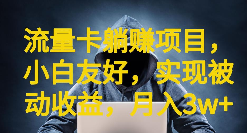 流量卡躺赚项目,小白友好,开设后台,实现被动收益,只要出卡,就能一直赚钱,利润高昂【揭秘】-最全资源库
