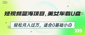 短视频蓝海项目，美女车载U盘，轻松月入过万，适合0基础小白【揭秘】-最全资源库