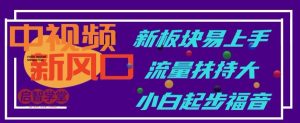 中视频新风口，新板块易上手，流量扶持大，小白起步福音【揭秘】-最全资源库