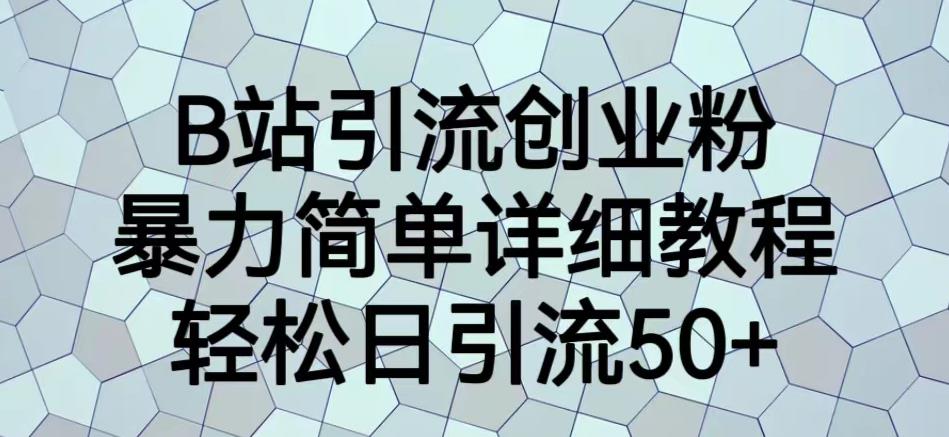 B站引流创业粉，暴力简单详细教程，轻松日引流50+【揭秘】-最全资源库