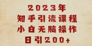 2023知乎引流课程，小白无脑操作日引200+【揭秘】-最全资源库