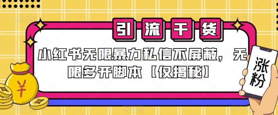 小红书无限暴力私信不屏蔽，无限多开脚本【仅揭秘】-最全资源库