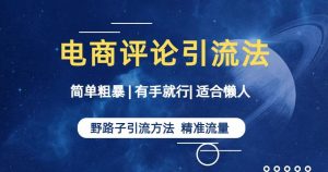简单粗暴野路子引流-电商平台评论引流大法，适合懒人有手就行【揭秘】-最全资源库