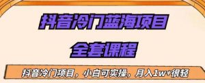 外面收费1288的抖音冷门蓝海项目，新手也可批量操作，月入1W+【揭秘】-最全资源库