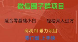 微信资源圈子群项目，零门槛，易上手，一个群1元，一天轻轻松松300+【揭秘】-最全资源库