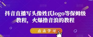 抖音直播写头像姓氏logo等保姆级教程，火爆撸音浪教程【揭秘】-最全资源库