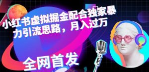 小红书虚拟掘金配合独家首发暴力引流思路，月入过万【揭秘】-最全资源库