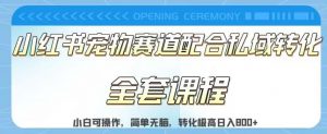 实测日入800的项目小红书宠物赛道配合私域转化玩法，适合新手小白操作，简单无脑【揭秘】-最全资源库