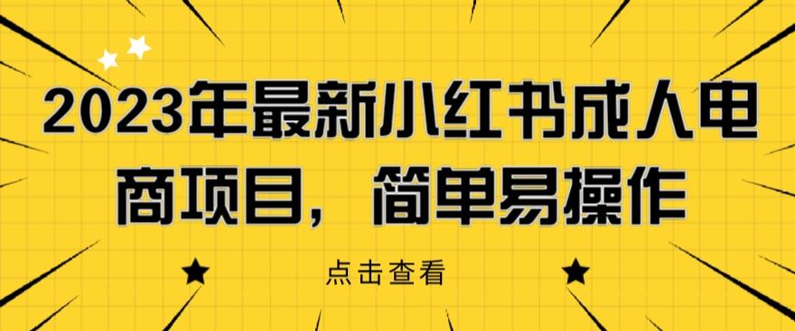 2023年最新小红书成人电商项目，简单易操作【详细教程】【揭秘】-最全资源库